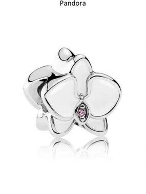 Pandora White Orchid Charm